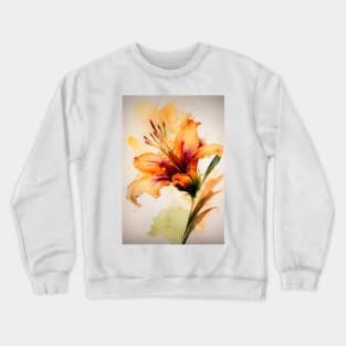 Beautiful Orange Watercolor Daylily Crewneck Sweatshirt